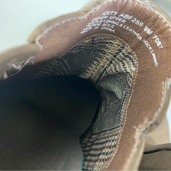 Abeo Women's Size 9 Felicity Brown Leather Side Zip Block Heel Ankle Booties - Picture 6 of 10